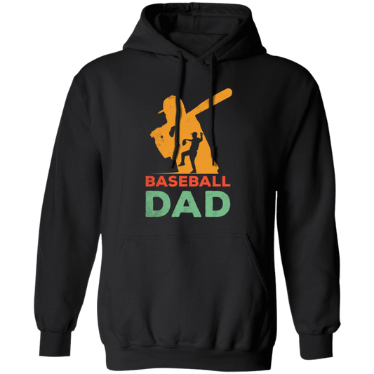 Baseball Dad, Gift For Dad, Vintage Baseball Dad, American Football Pullover Hoodie