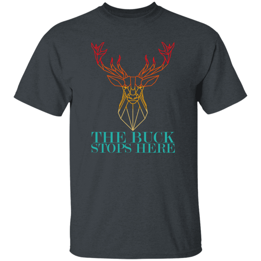 Vintage Abstract Deer Hunting, The Buck Stops Here, Deer Hunter Unisex T-Shirt