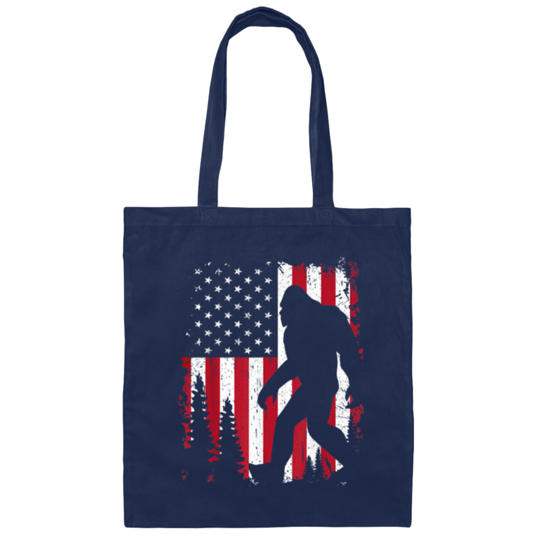 Bigfoot 4th Of July, American Love, USA Flag, Patriotic Gift Canvas Tote Bag
