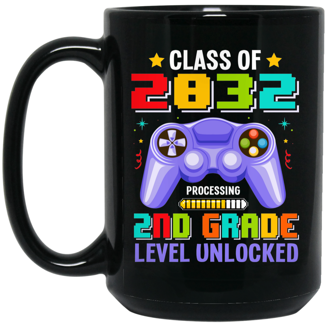 Class Of 2023, Processing 2nd Grade Level Unlocked Black Mug