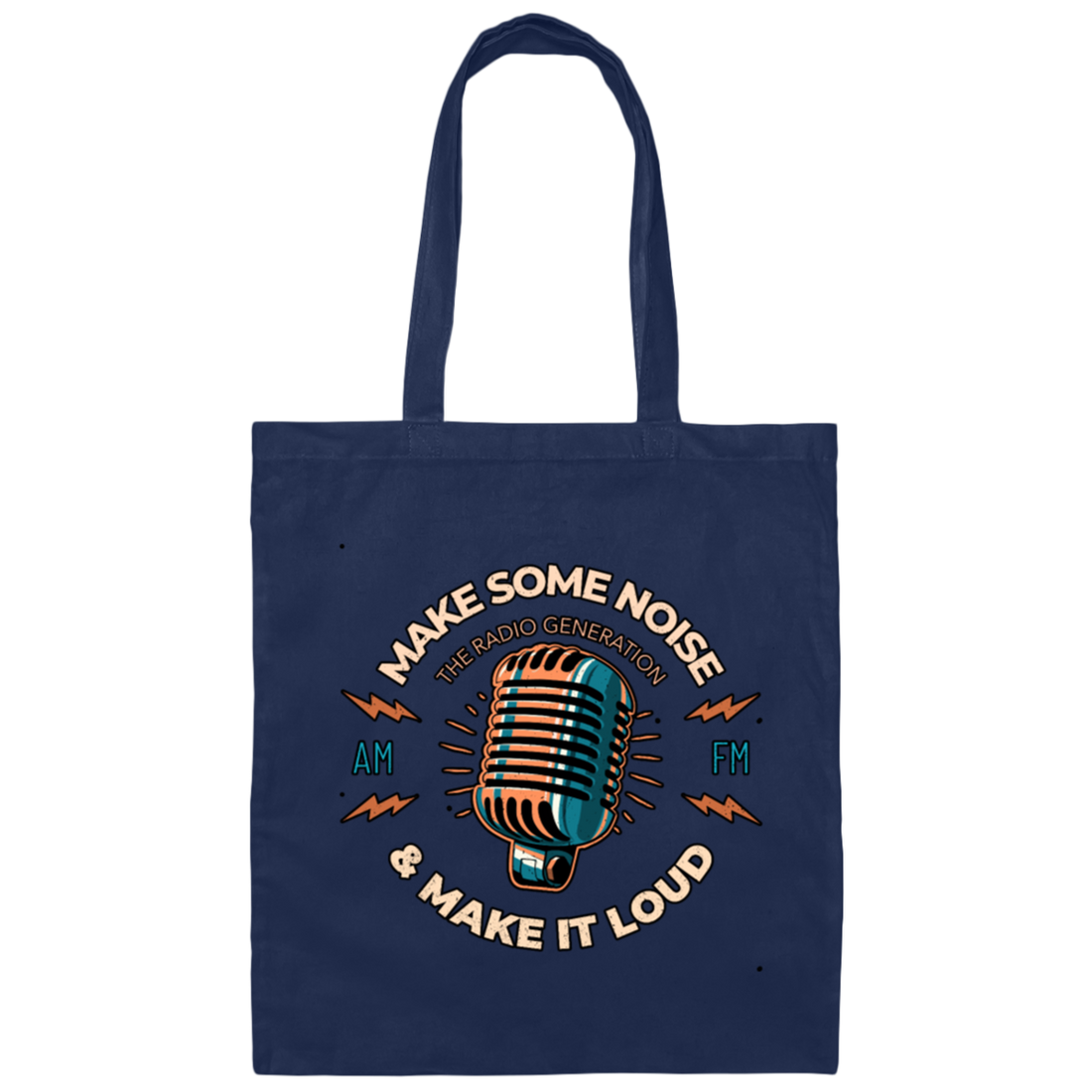 Vintage Retro Style Microphone Radio, Cool Microphone Radio Canvas Tote Bag