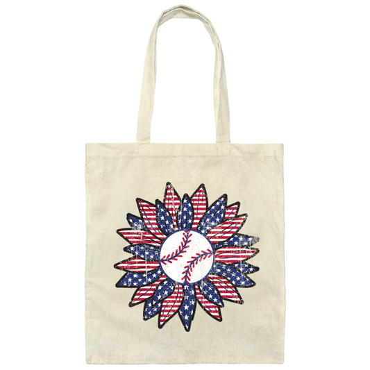 American Baseball, Sunflower Baseball, Leopard Sunflower-2 Canvas Tote Bag