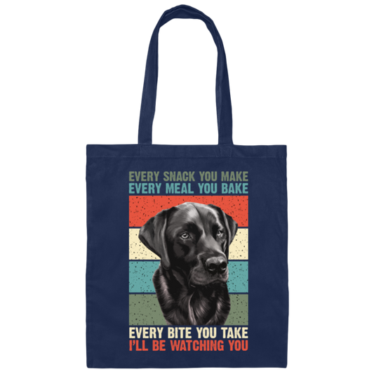 Labrador Every Snack Funny Saying, Vintage Labrador Canvas Tote Bag