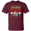 Merry Golden Christmas, Chibi Golden Girl Cartoon With Xmas Tree And Snow Best Gift Unisex T-Shirt