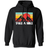 Sunset Two Mountain, Take A Hike Retro, Vintage Climbing, Vintage Style Pullover Hoodie