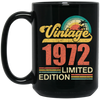 Hawaii 1972 Gift, Vintage 1972 Limited Gift, Retro 1972, Tropical Style Black Mug