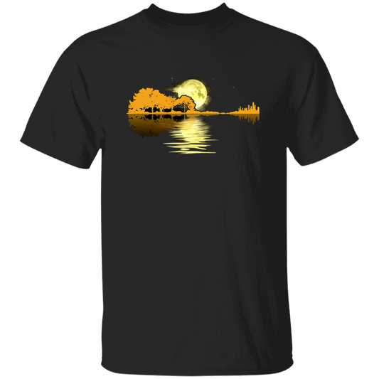 Love Guitar, Guitar Lake Shadow, Moon Lake Night Mathmetics Guitar Awesome Unisex T-Shirt
