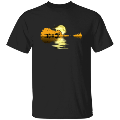 Love Guitar, Guitar Lake Shadow, Moon Lake Night Mathmetics Guitar Awesome Unisex T-Shirt