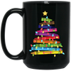 Crayon Xmas Tree, Crayon-mas Tree With Light Line, Merry Christmas, Trendy Christmas Black Mug