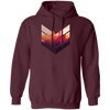 Super Cool, Colorful Hiker, Recognized A Mountain, Colorful Forest And Some Geometric Pullover Hoodie