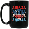 America, American Smiley, Smile Icon, America Smile Black Mug