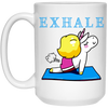 Exhale Unicorn Yoga, Please Exhale, Funny Yoga, Cute Unicorn Do Yoga White Mug