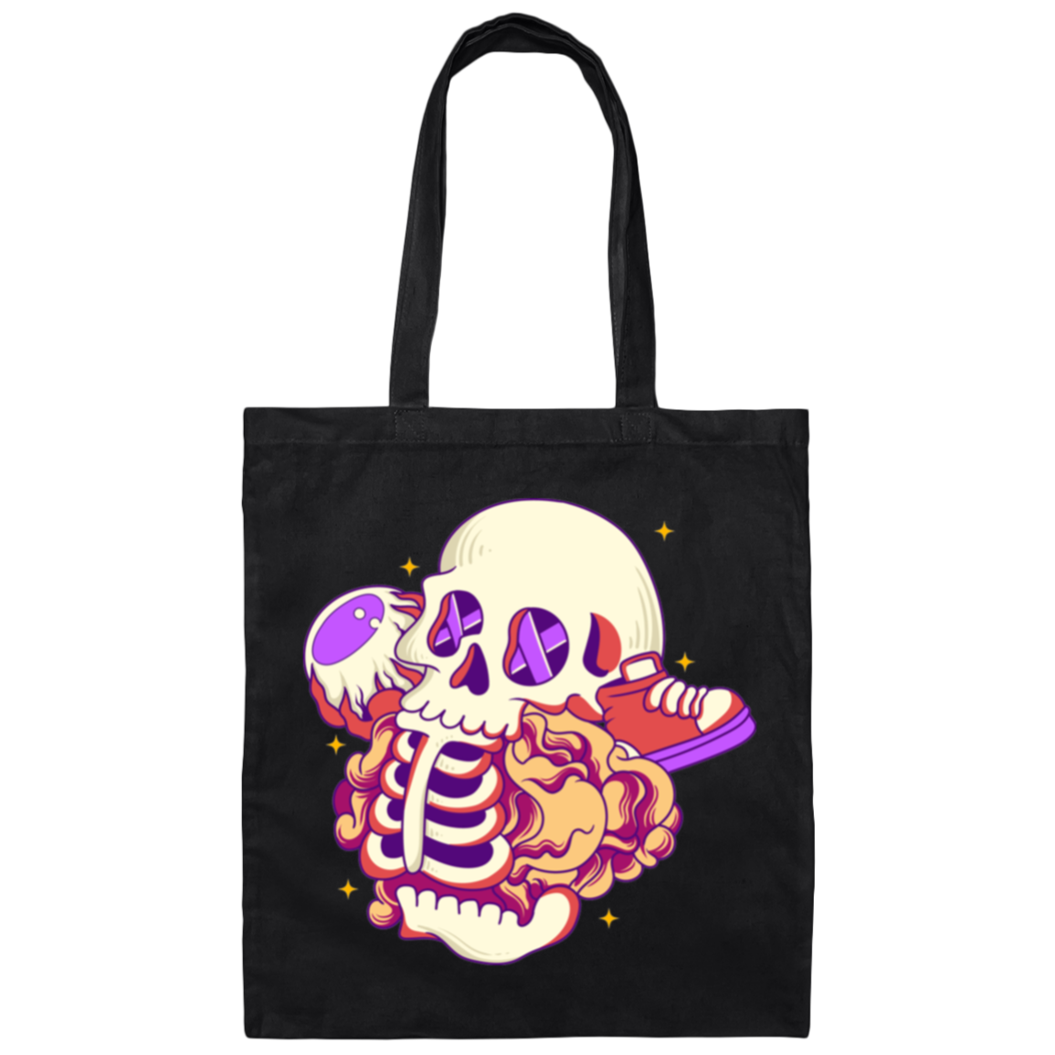 Skull Lover, Sneaker Lover, Skull Eat Sneaker, Psychology Skull Canvas Tote Bag