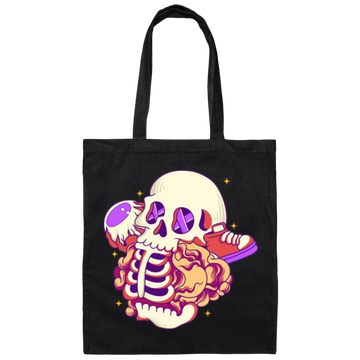Skull Lover, Sneaker Lover, Skull Eat Sneaker, Psychology Skull Canvas Tote Bag