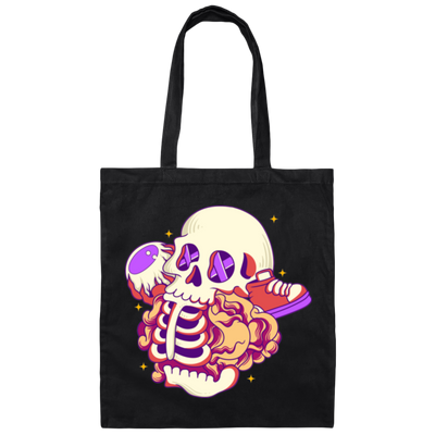 Skull Lover, Sneaker Lover, Skull Eat Sneaker, Psychology Skull Canvas Tote Bag