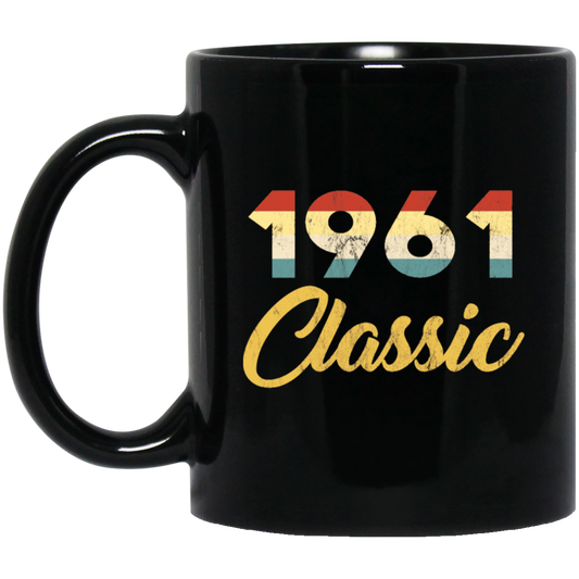 1961 Birthday Gift, Retro 1961 Birthday, Love 1961, Classic 1961 Black Mug