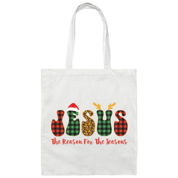 Jesus Is The Reason For The Seasons, Santa Jesus Canvas Tote Bag