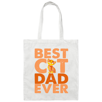 Love Cat, Best Cat Gift, Best Cat Dad Ever, My Cat Dad, Best Daddu Ever Canvas Tote Bag