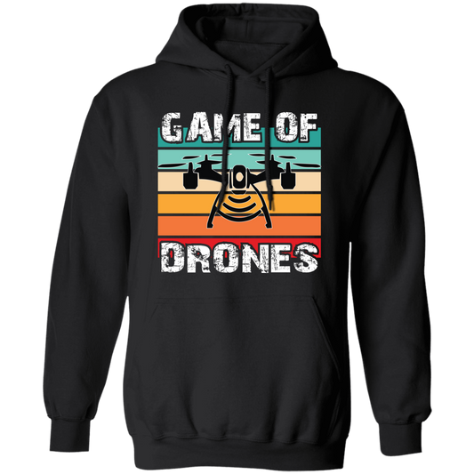 Game Of Drones, Retro Drone, Remote Helicopter Pullover Hoodie