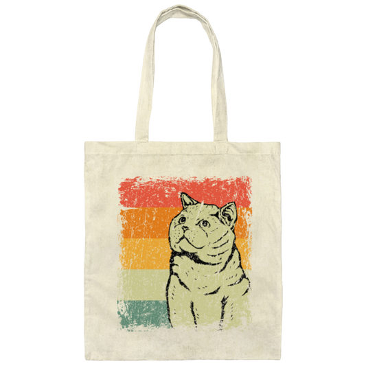 Cat Lover, Vintage British Shorthair Cat, Love Shorthair Cat, Luxury Cat Canvas Tote Bag