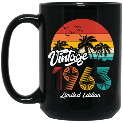 Vintage 1963, 1963 Birthday, 1963 Limited Edition, 1963 Retro Black Mug