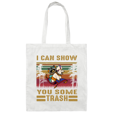 Can Show You Some Trash Vintage Retro Raccoon Canvas Tote Bag