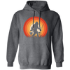 Big Foot Silhouette, Retro Big Foot, Big Foot Fishing Pullover Hoodie