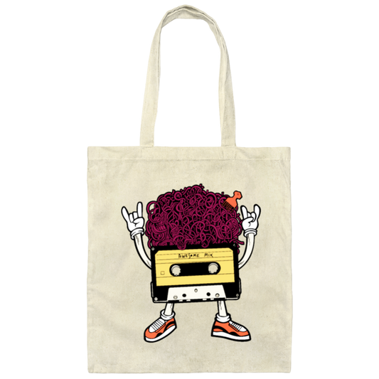 Funny Music, Cassette With Cool Hair And Comb, Lovely Cassette, Best Gift Canvas Tote Bag