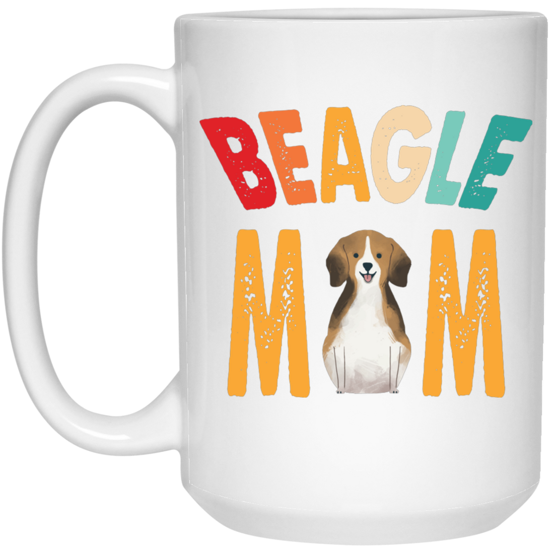 Beagle Mom, Retro Beagle, Beagle Dog Mom, Beagle Dog White Mug