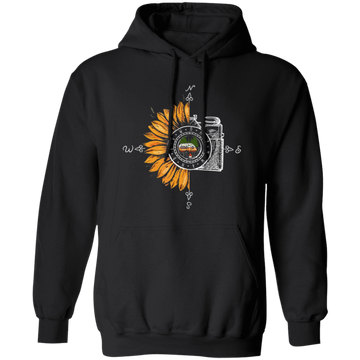 Camping Photography, Camera Sunflower, Love Sunflower, Love Camping Pullover Hoodie