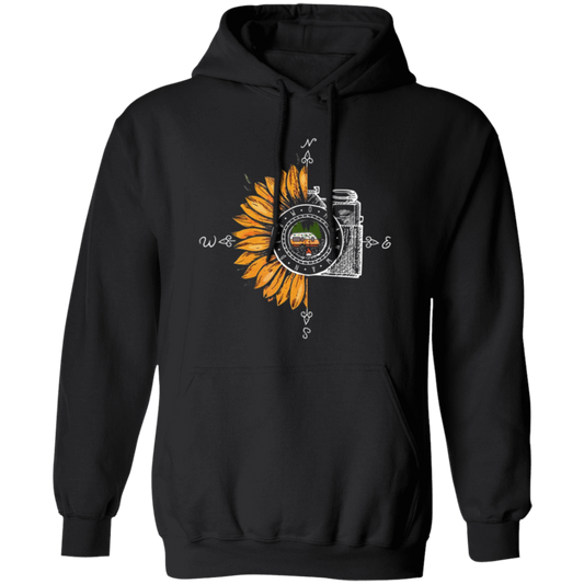 Camping Photography, Camera Sunflower, Love Sunflower, Love Camping Pullover Hoodie