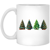 Xmas Tree, Set Of Christmas Trees, Four Xmas Trees, Merry Christmas, Trendy Chrismas White Mug