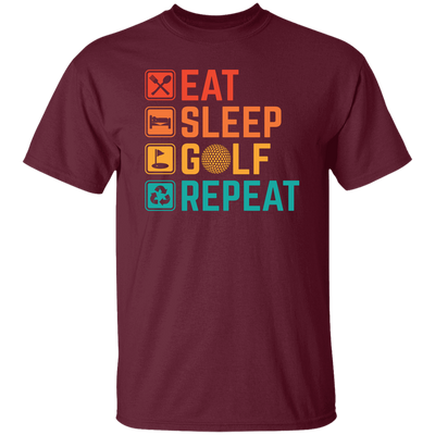 Eat Sleep Golf Repeat, Golfing, Golf, Retro Golf, Legendary Golf Unisex T-Shirt