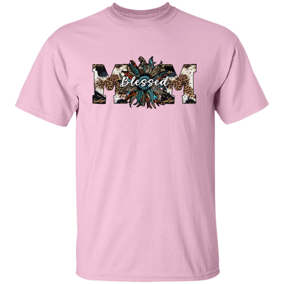 Blessed Mom, Leopard Mom, Mother_s Day Gifts, Mama Sunflower Unisex T-Shirt