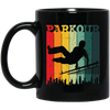 Retro Parkour Gift, Athlete Parkour, Freerunning, Freerunners Gift Black Mug