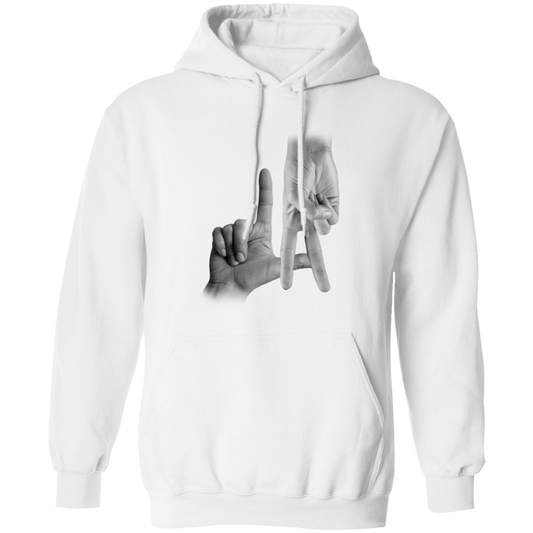 LA Sign, Hand Sign, Los Angeles Hand Sign, Love American, Black And White Pullover Hoodie