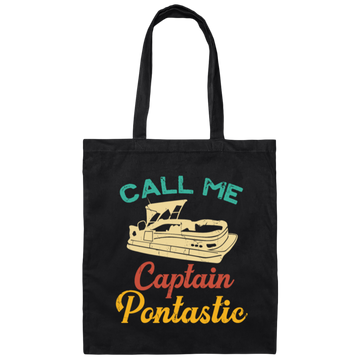 Fathers Day Gift, Pontoon Boat Captain Pontastic Canvas Tote Bag