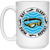 Eat Sleep Swim Repeat, Swimming Lover, Swimmer White Mug