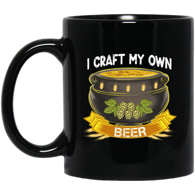 Beer Lover Gift, I Craft My Own Beer In Magical Cauldron Black Mug