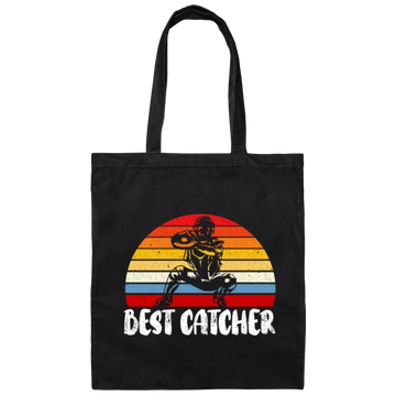 Baseball Catcher, Catcher Gift, Retro Catcher Gift, Love Retro Baseball, Catcher Vintage Canvas Tote Bag