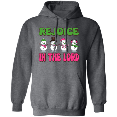 Rejoice In The Lord, Love Snowman, Four Snowman, Set Of Snowman, Merry Christmas, Trendy Christmas Pullover Hoodie