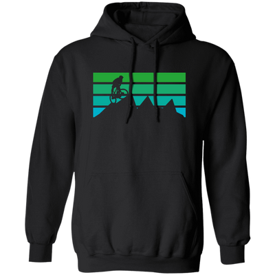 Mountains Vintage, Old With Mountain Bikers, Cycling Family, Green Moutain Pullover Hoodie