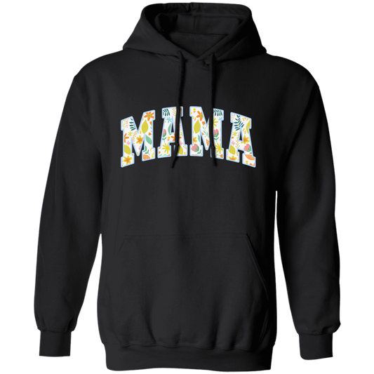 Mama Gift, Floral Mama, Mama Varsity, Mama Design, Mother's Day-blue Pullover Hoodie