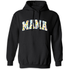 Mama Gift, Floral Mama, Mama Varsity, Mama Design, Mother's Day-blue Pullover Hoodie