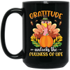 Gratitude Unlocks The Fullness Of Life, Thankful's Day Black Mug