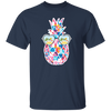 Watercolor Pineapple, Heart Sunglasses, Summer Vibes, Xmas Vibe Unisex T-Shirt