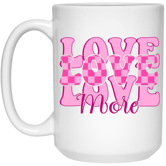 Love More, Groovy Valentine, Groovy Love, My Best Love, Valentine's Day, Trendy Valentine White Mug