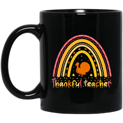 Thankful Teacher, Thanksgiving Party, Turkey's Day Black Mug