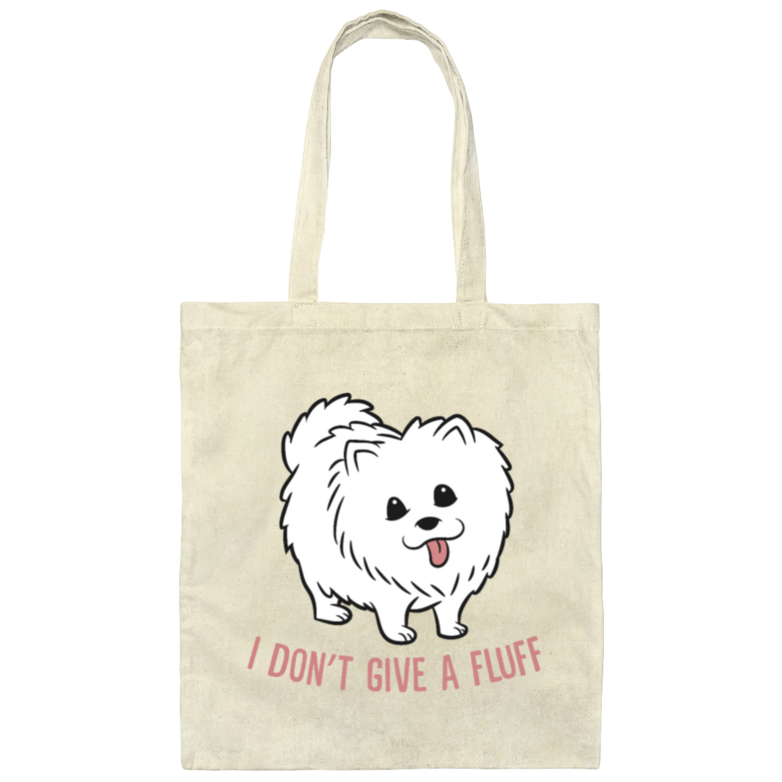 Saying I Do Not Give a Fluff Dog Funny Pomeranian Dog Canvas Tote Bag