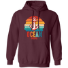 Ocean Papa, Retro Papa, Retro Ocean, Retro Anchor Pullover Hoodie